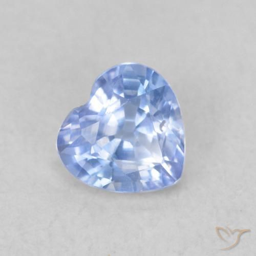 0.35 ct Blue Sapphire Stone, Natural Sapphire in Heart Facet Shape for Sale