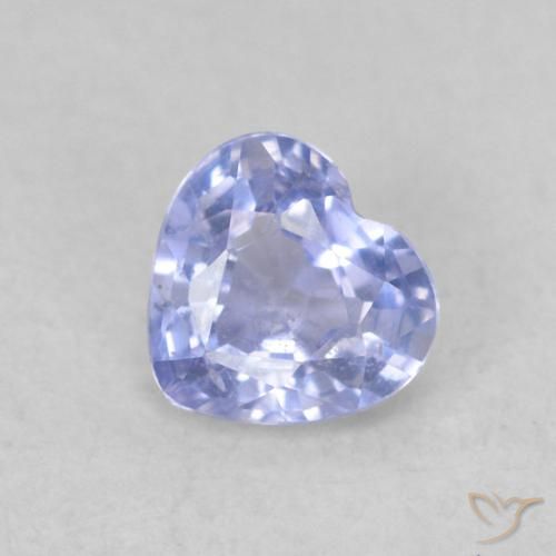 0.39ct Natural Light Purplish Blue Sapphire, Heart, VS