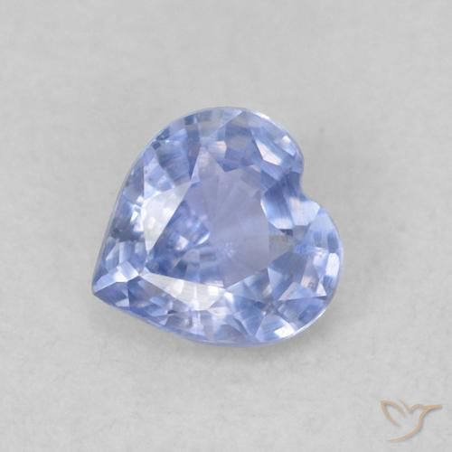 0.36 ct Blue Sapphire Stone, Natural Sapphire in Heart Facet Shape for Sale