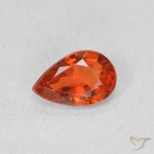 0.48ct Natural Reddish Orange Sapphire, Pear Shape, VS