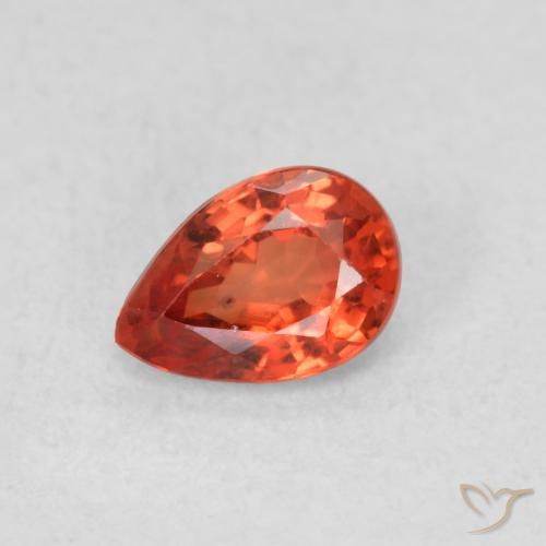 0.55ct Natural Reddish Orange Sapphire, Pear Shape, VS