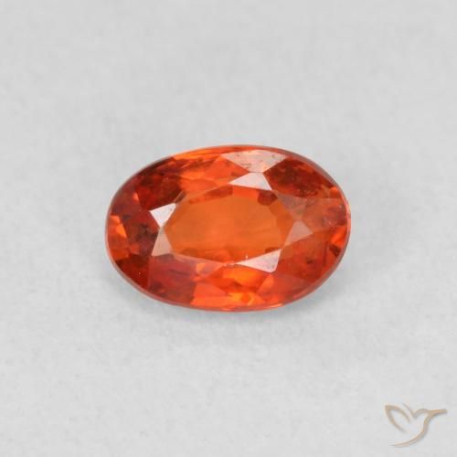 0.62ct Natural Warm Orange Sapphire, Oval, VS