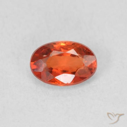 0.56ct Natural Warm Orange Sapphire, Oval, VS