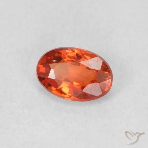 0.56 ct Orange Sapphire Stone, Natural Sapphire in Oval Facet Shape for Sale