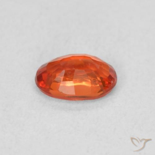 Sapphire Gemstone in 5.7 x 3.9 mm Size for Sale, Sapphire Stone in Warm Orange Color