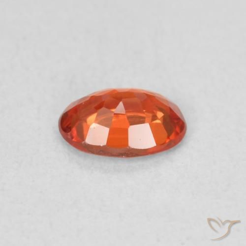 Sapphire Gemstone in 5.7 x 4 mm Size for Sale, Sapphire Stone in Warm Orange Color