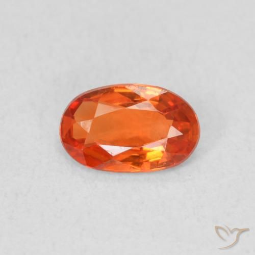 0.48ct Natural Fire Orange Sapphire, Oval, VVS-VS