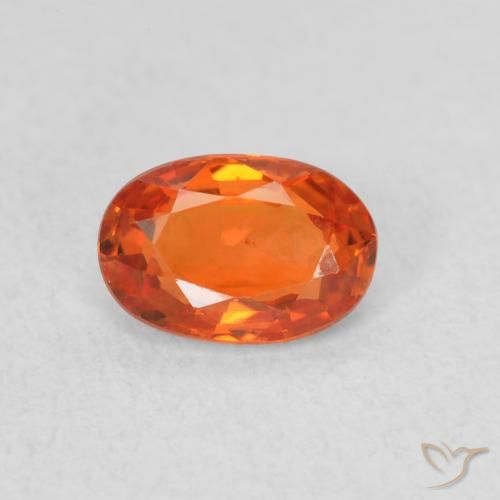 0.64ct Natural Medium Orange Sapphire, Oval, VS