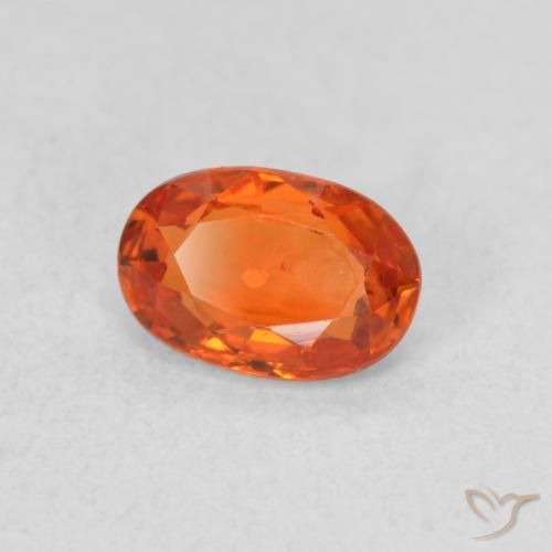 0.64 ct Orange Sapphire Stone, Natural Sapphire in Oval Facet Shape for Sale