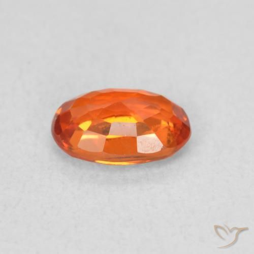 Sapphire Gemstone in 5 x 4 mm (calibrated) Size for Sale, Sapphire Stone in Medium Orange Color