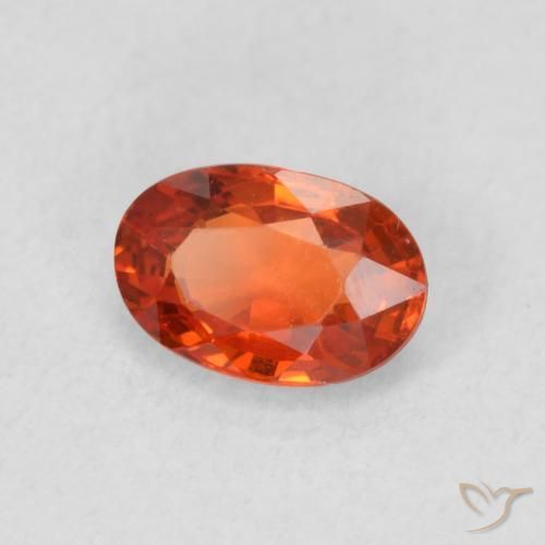 0.70 ct Orange Sapphire Stone, Natural Sapphire in Oval Facet Shape for Sale