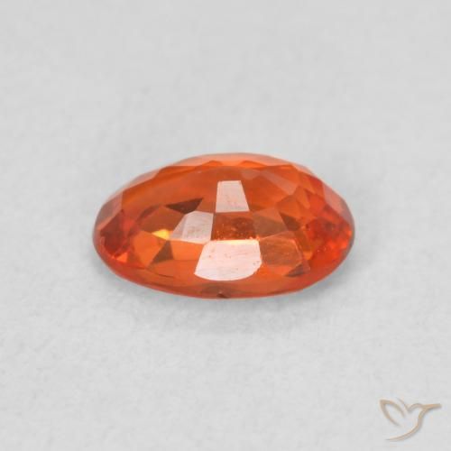 Sapphire Gemstone in 6.3 x 4.2 mm Size for Sale, Sapphire Stone in Fire Orange Color