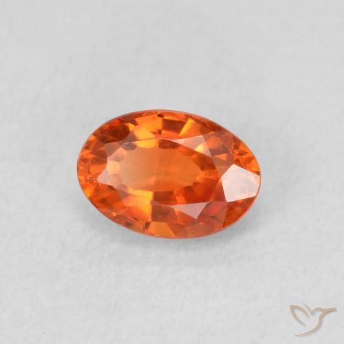 0.63 ct Orange Sapphire Stone, Natural Sapphire in Oval Facet Shape for Sale