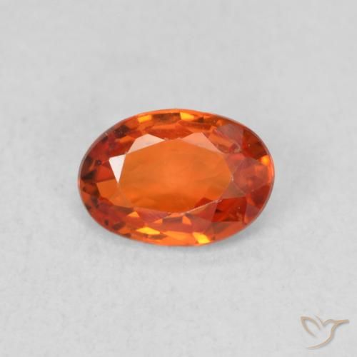0.57ct Natural Warm Orange Sapphire, Oval, VS