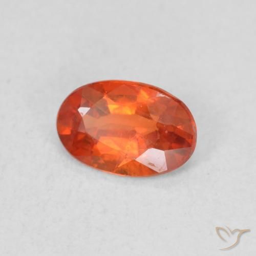 0.52 ct Orange Sapphire Stone, Natural Sapphire in Oval Facet Shape for Sale