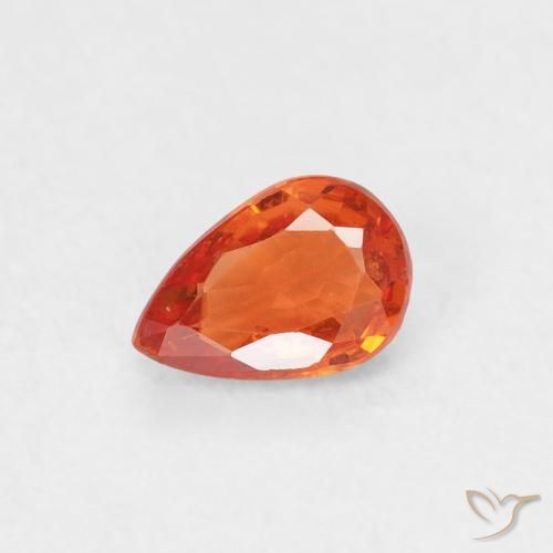 0.50ct Natural Intense Orange Sapphire, Pear Shape, VS