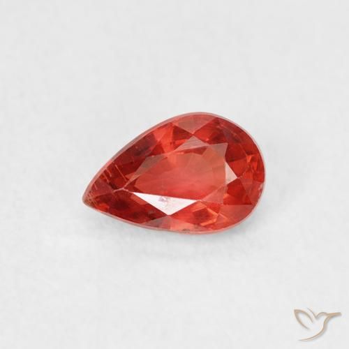 0.55ct Natural Medium Red Sapphire, Pear Shape, VS