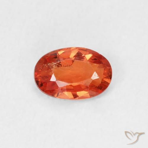 0.56ct Natural Amber Orange Sapphire, Oval, VS, Photo A
