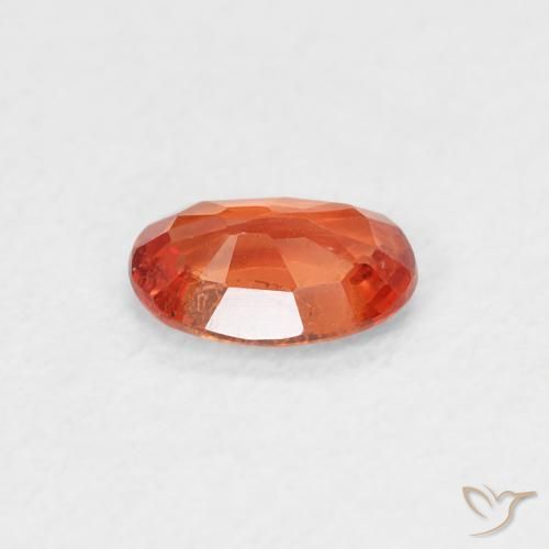 Sapphire Gemstone in 6 x 4 mm (calibrated) Size for Sale, Sapphire Stone in Amber Orange Color