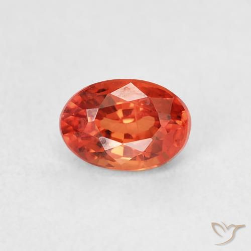 0.78ct Natural Warm Orange Sapphire, Oval, VS