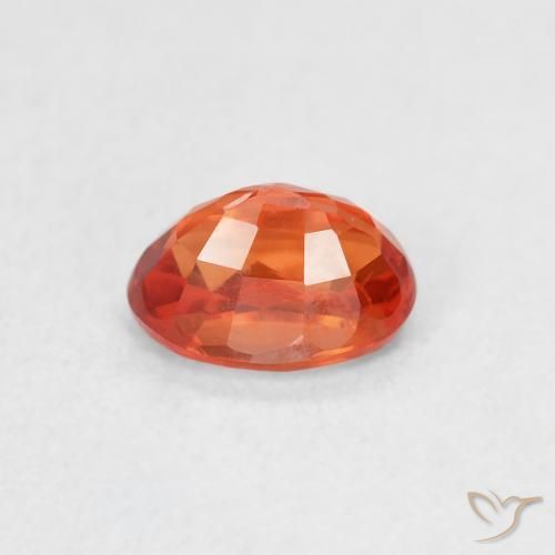 Sapphire Gemstone in 5.9 x 4.2 mm Size for Sale, Sapphire Stone in Warm Orange Color