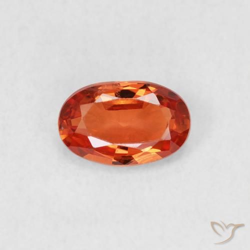 0.53ct Natural Medium Orange Sapphire, Oval, VS