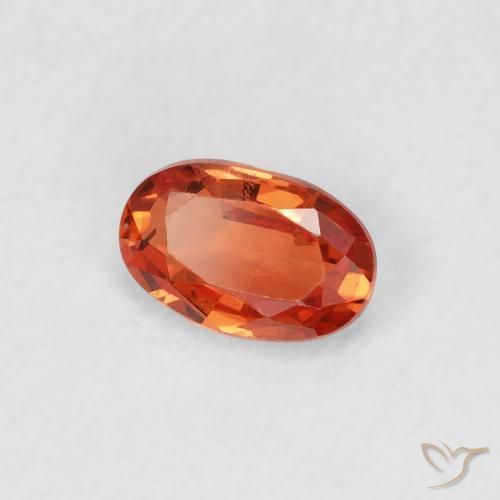 0.53 ct Orange Sapphire Stone, Natural Sapphire in Oval Facet Shape for Sale