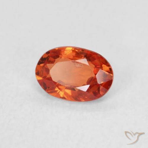 0.63 ct Orange Sapphire Stone, Natural Sapphire in Oval Facet Shape for Sale