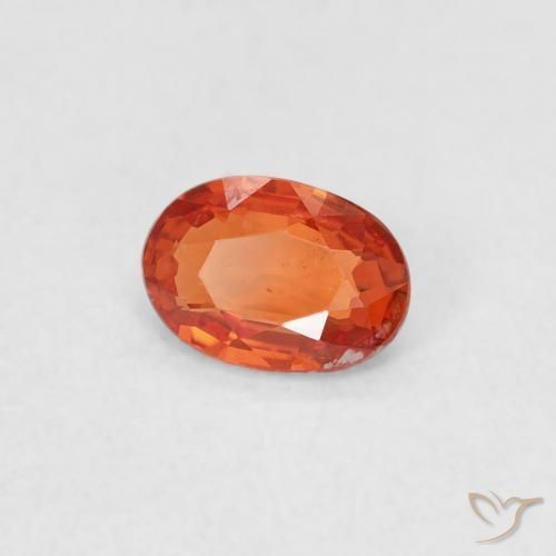 0.44 ct Orange Sapphire Stone, Natural Sapphire in Oval Facet Shape for Sale