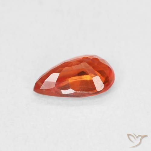 Sapphire Gemstone in 6.3 x 4 mm Size for Sale, Sapphire Stone in Reddish Orange Color