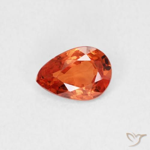 0.44ct Natural Reddish Orange Sapphire, Pear Shape, VS