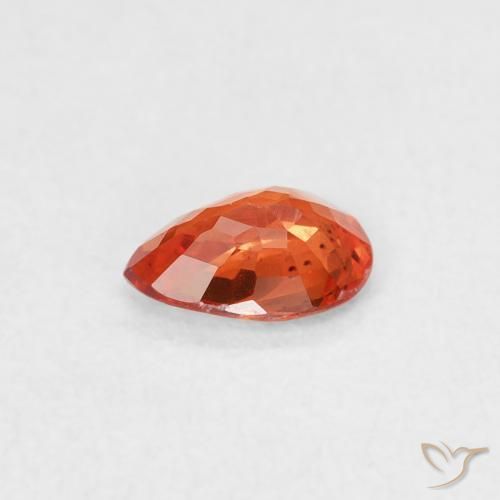 Sapphire Gemstone in 5.7 x 4.1 mm Size for Sale, Sapphire Stone in Reddish Orange Color
