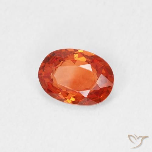 0.50 ct Orange Sapphire Stone, Natural Sapphire in Oval Facet Shape for Sale