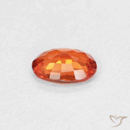 Sapphire Gemstone in 5.7 x 4.1 mm Size for Sale, Sapphire Stone in Warm Orange Color
