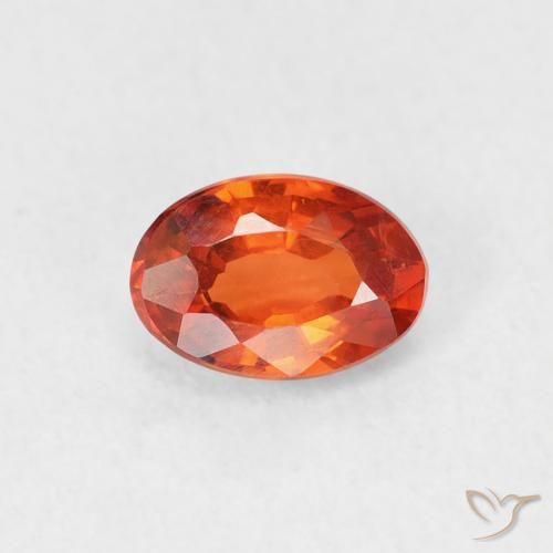 0.68ct Natural Amber Orange Sapphire, Oval, VVS-VS
