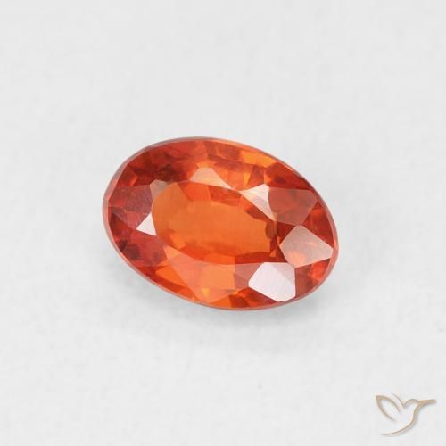 0.68 ct Orange Sapphire Stone, Natural Sapphire in Oval Facet Shape for Sale