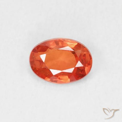 0.49ct Natural Reddish Orange Sapphire, Oval, VVS-VS