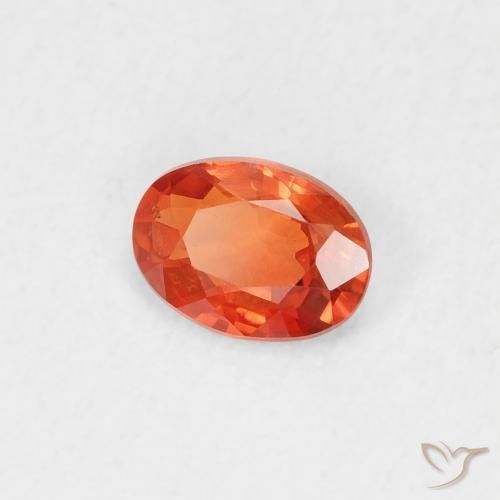 0.49 ct Red Sapphire Stone, Natural Sapphire in Oval Facet Shape for Sale