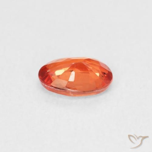 Sapphire Gemstone in 5.6 x 4.1 mm Size for Sale, Sapphire Stone in Reddish Orange Color