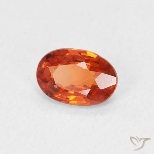 0.63 ct Orange Sapphire Stone, Natural Sapphire in Oval Facet Shape for Sale