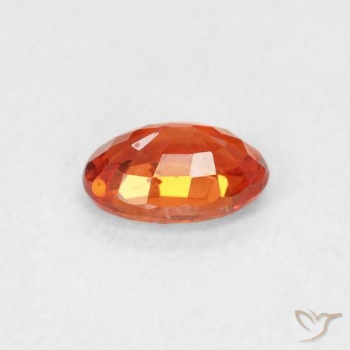 Sapphire Gemstone in 6 x 4 mm (calibrated) Size for Sale, Sapphire Stone in Amber Orange Color
