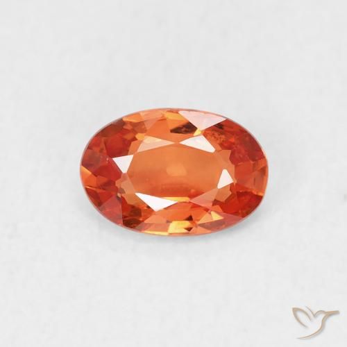0.61ct Natural Medium Orange Sapphire, Oval, VVS-VS