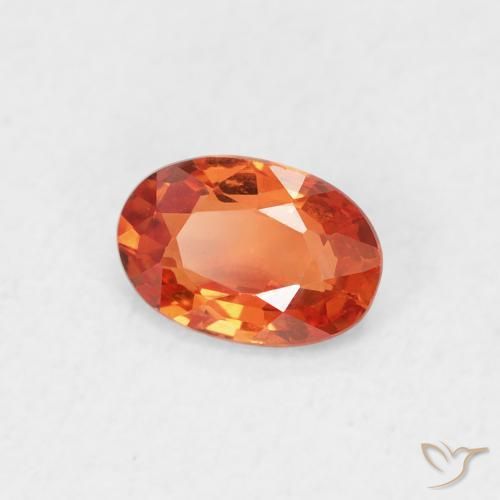 0.61 ct Orange Sapphire Stone, Natural Sapphire in Oval Facet Shape for Sale