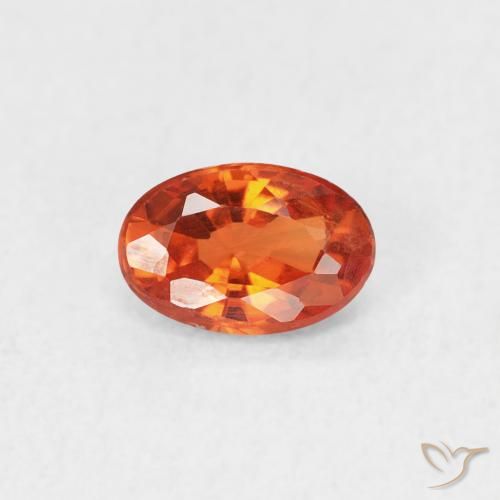 0.53ct Natural Fire Orange Sapphire, Oval, VVS-VS