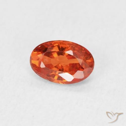 0.53 ct Orange Sapphire Stone, Natural Sapphire in Oval Facet Shape for Sale