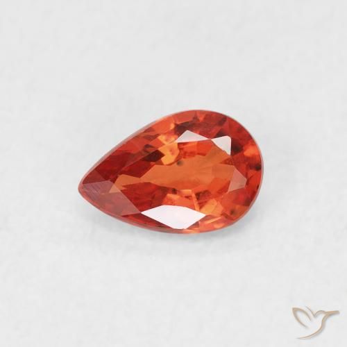0.42ct Natural Warm Orange Sapphire, Pear Shape, VVS-VS