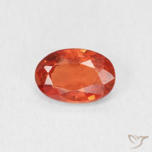0.53ct Natural Reddish Orange Sapphire, Oval, VS