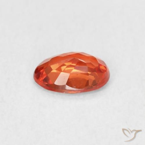Sapphire Gemstone in 6 x 4 mm (calibrated) Size for Sale, Sapphire Stone in Reddish Orange Color