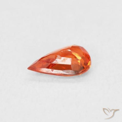 Sapphire Gemstone in 6 x 4 mm (calibrated) Size for Sale, Sapphire Stone in Amber Orange Color