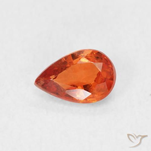 0.59ct Natural Fire Orange Sapphire, Pear Shape, VS